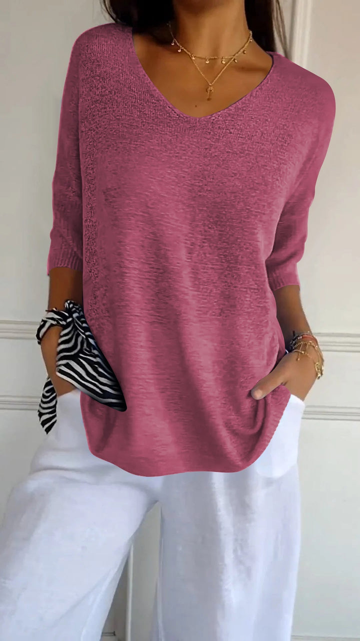 Noemi | Top in maglia con scollo a V