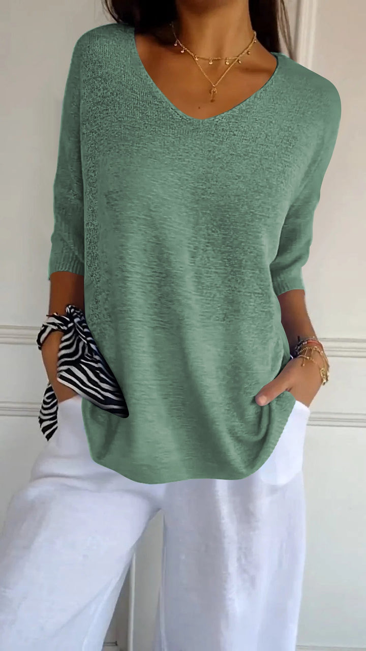 Noemi | Top in maglia con scollo a V