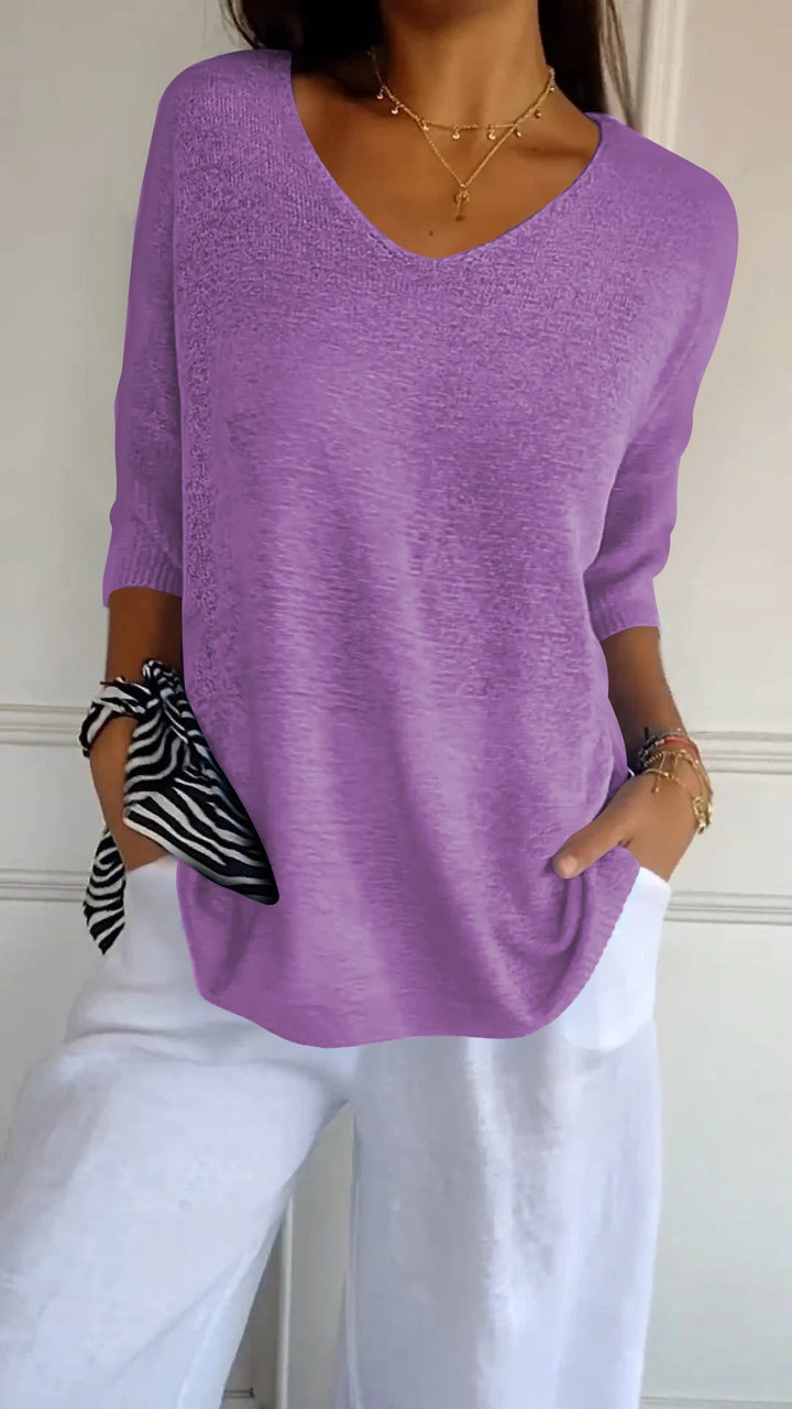 Noemi | Top in maglia con scollo a V