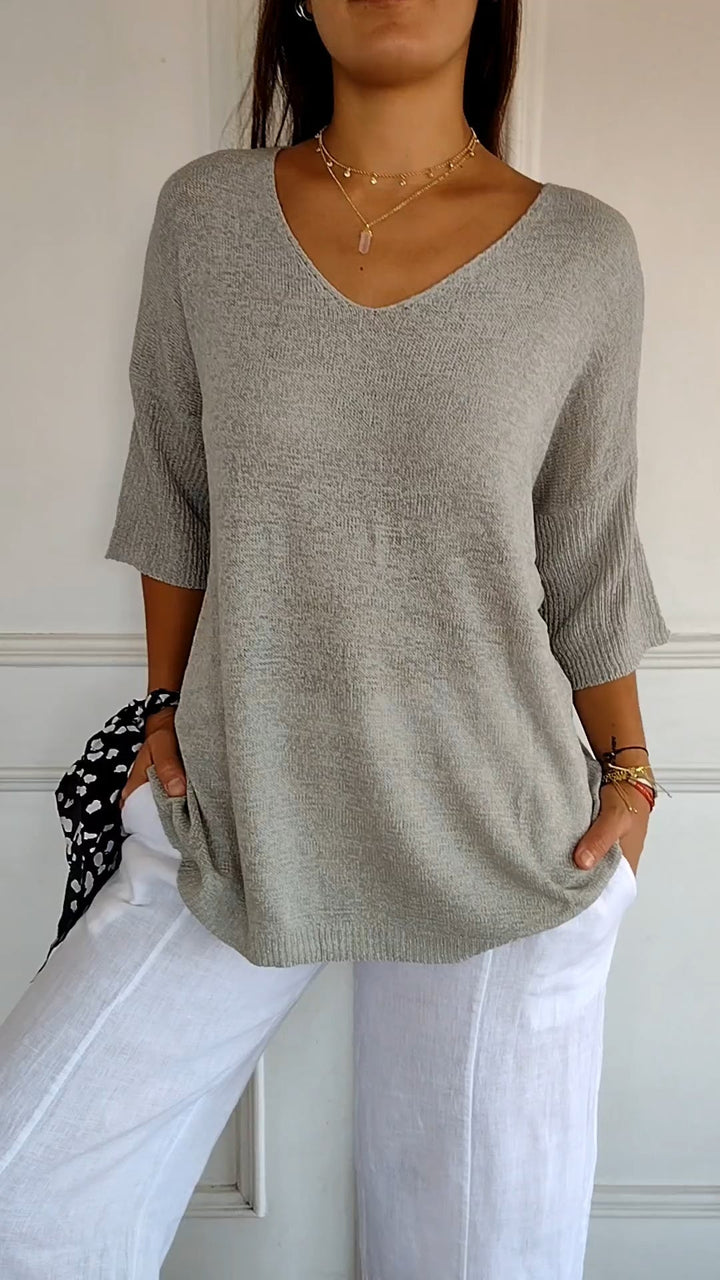 Noemi | Top in maglia con scollo a V