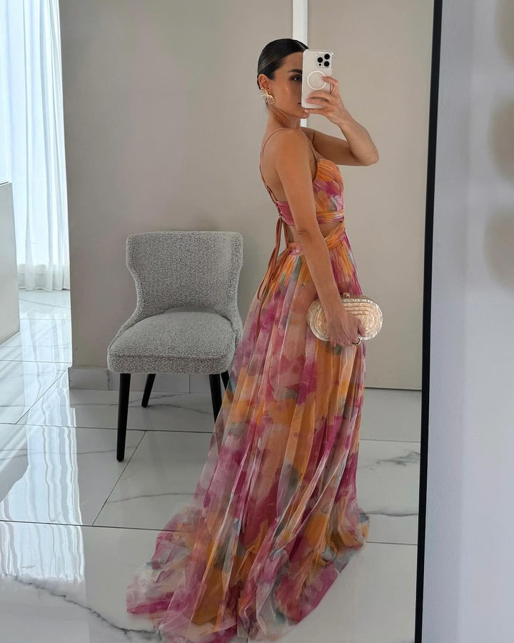 Thalia | Abito lungo a fiori