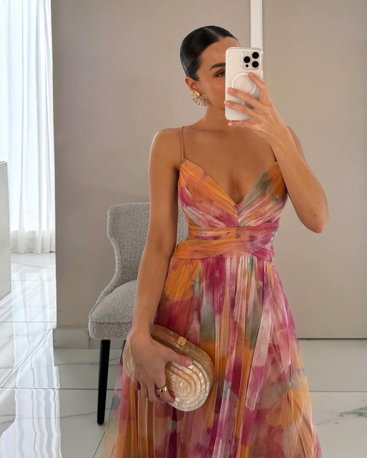 Thalia | Abito lungo a fiori