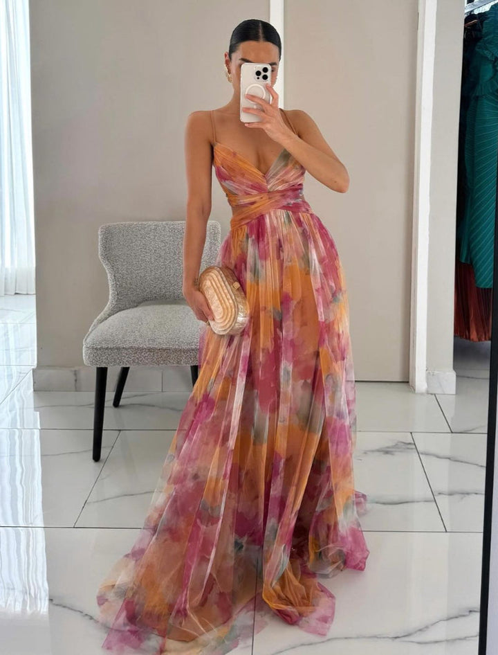 Thalia | Abito lungo a fiori