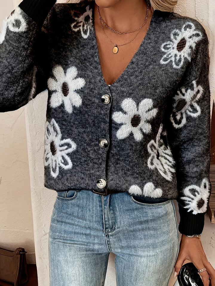 Aurora | Cardigan con motivo floreale
