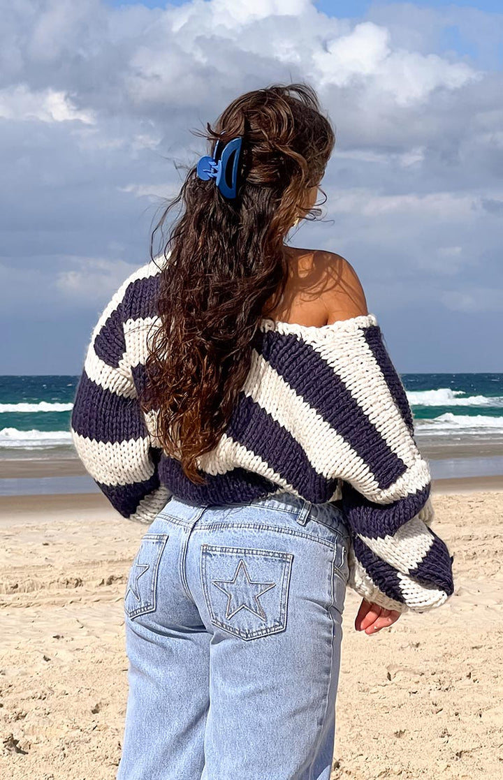 Mila | Maglione a righe in maglia grossa