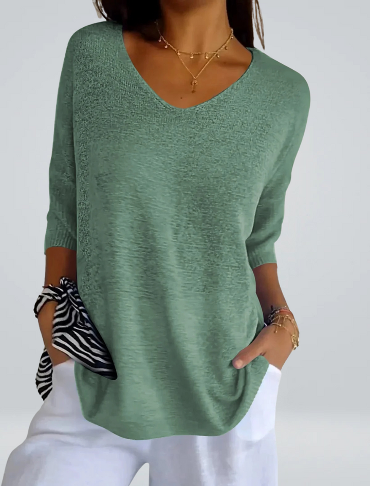 Noemi | Top in maglia con scollo a V