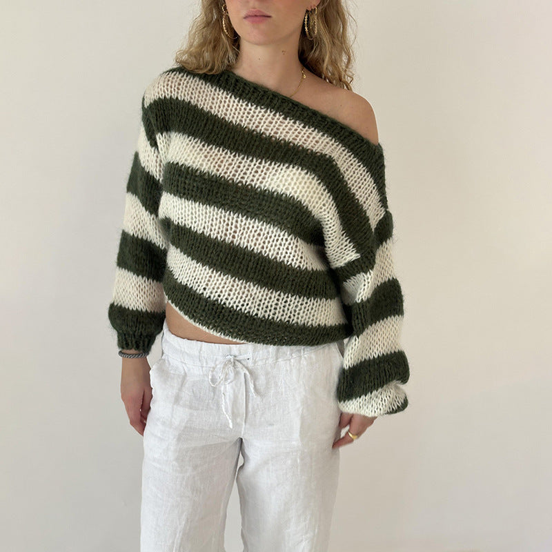 Mila | Maglione a righe in maglia grossa