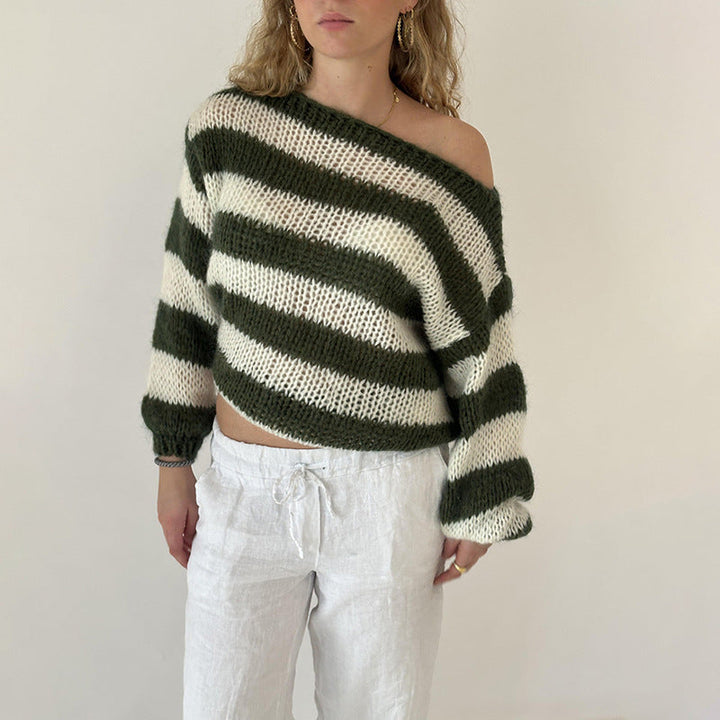 Mila | Maglione a righe in maglia grossa