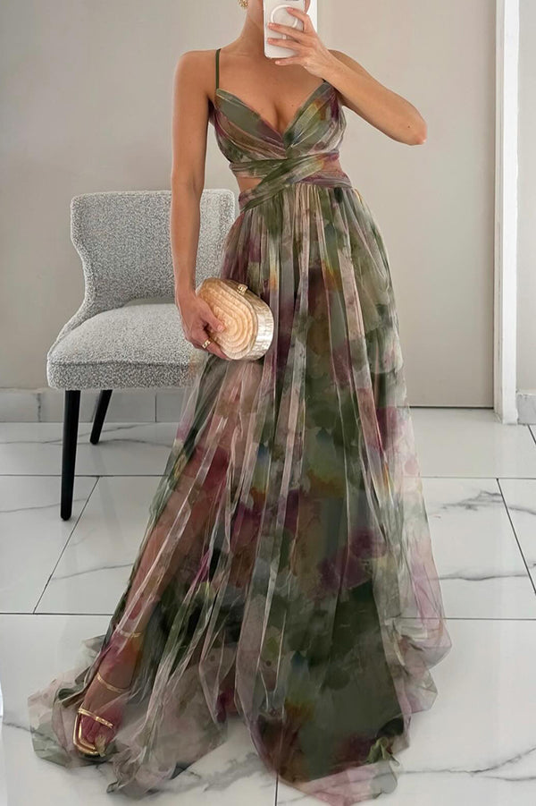 Thalia | Abito lungo a fiori