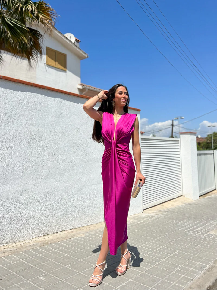 Niyara | Abito con scollo a fiocco