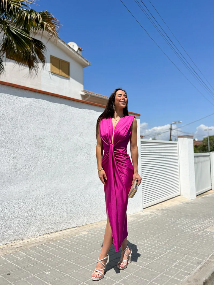 Niyara | Abito con scollo a fiocco