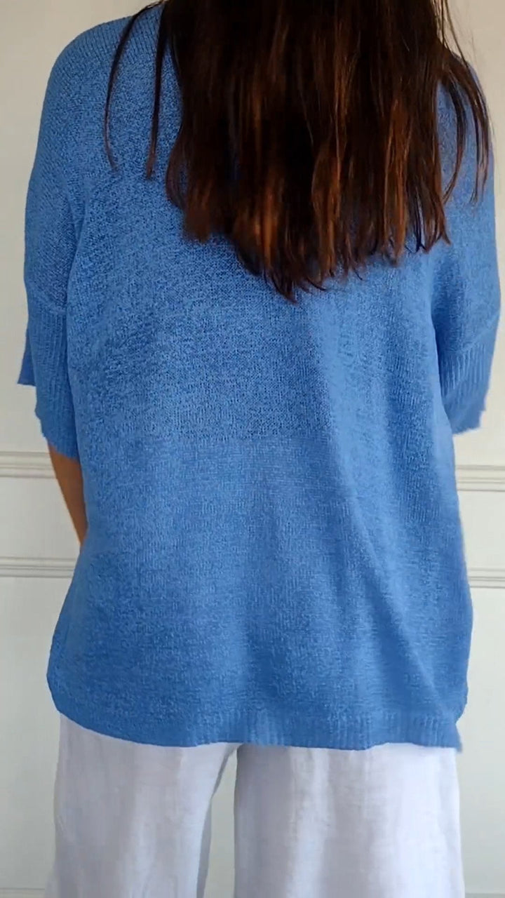 Noemi | Top in maglia con scollo a V