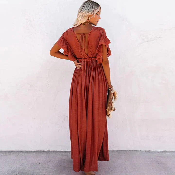 Alina™ - Abito lungo rosso da spiaggia