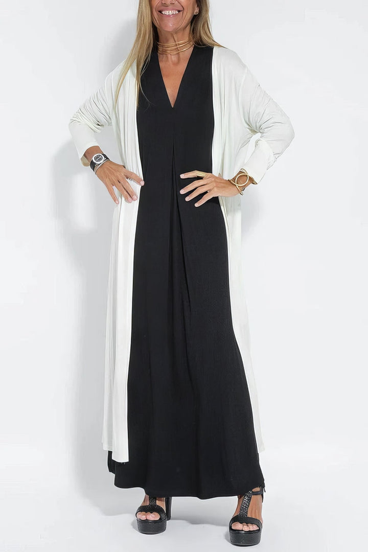 Marta | Abito lungo elegante con cardigan abbinato in omaggio