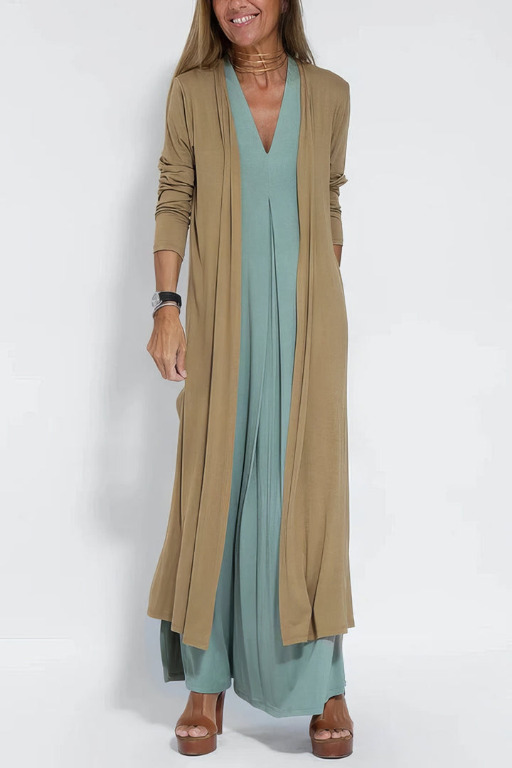 Marta | Abito lungo elegante con cardigan abbinato in omaggio